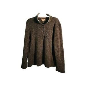Woolrich 1/4 Zip Sweater Mens XL Pullover Dark Green Zip Pocket Excellent Cond.